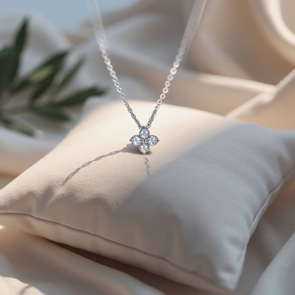 Amor Leaf Flower Pendant Necklace